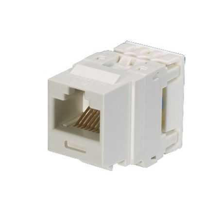 conector jack estilo 110 de impacto tipo keystone categoria 6 de 8 posiciones y 8 cables color blanco