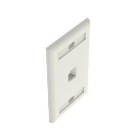 placa de pared vertical salida para 1 puerto keystone con espacios para etiquetas color blanco74115