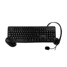 kit de oficina teclado mouse y audifonos acteck kt30