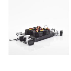 micrófono integrado kit turbohd 5 megapixel  dvr 4 canales  4 cámaras bala con micrófono integrado exterior 28 mm  fuente de po