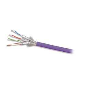 bobina de cable blindado sftp de 4 pares cat7a inmune a ruido e interferencias ls0h bajo humo cero halógenos color violeta 305 