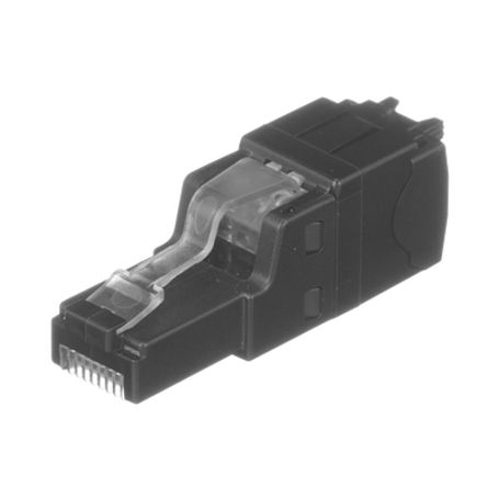 Plug Rj45 Utp Instalación Recta Terminación En Campo Certificable Compatible Con Cat5e Cat6 Y Cat6a Color Negro