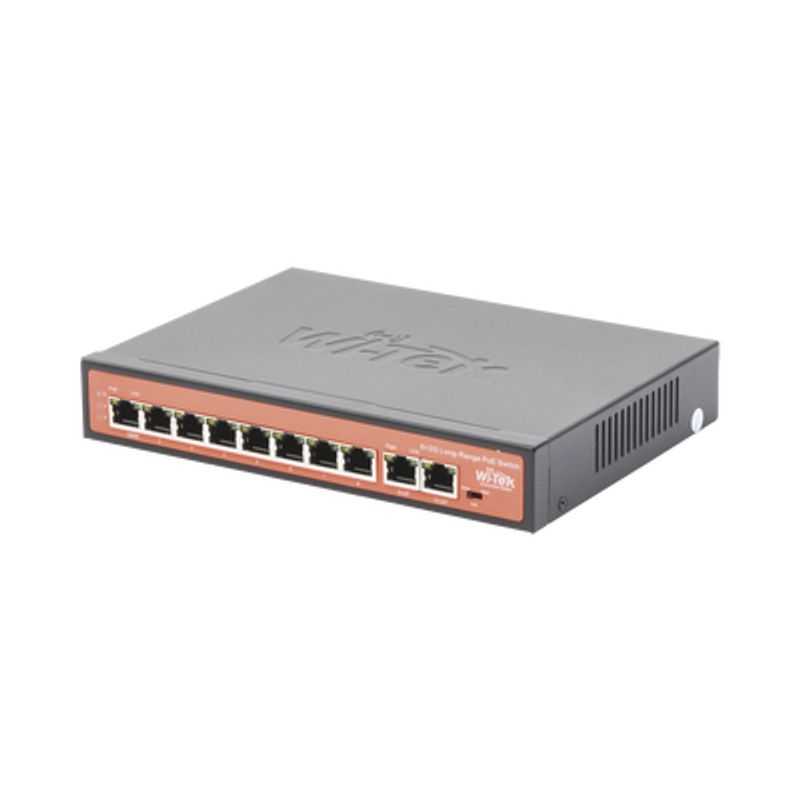 Switch Gigabit PoE de 8 puertos con enlace ascendente de 2 gigabit,  compatible con 802.3af/at, alimentación incorporada de 120 W, metal no