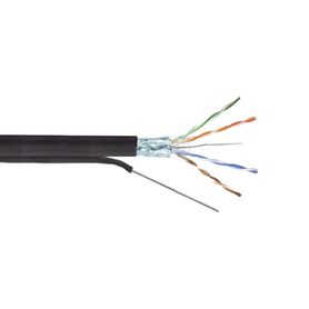 bobina de cable ftp con mensajero de acero de 305 m cat6 calibre 23 color negro para aplicaciones en video vigilancia y redes d