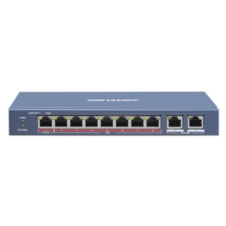 Switch Poe / No Administrable / 7 Puertos 10/100 Mbps Poe(30 W) / 1 Puerto 100 Mbps Poe (60 W) / 2 Puertos 10/100/1000 Mbps / Po