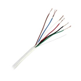 bobina de cable de 152 metros de 6 x 20 awg  blindado  color blanco  aplicaciones en control de acceso audio e instrumentación