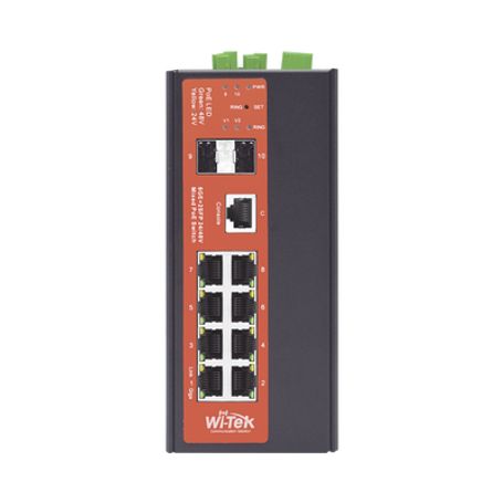 Switch Industrial Administrable Con 2 Puertos Poe Bt Y 6 Puertos Gigabit Ethernet Con Poe 802.3af/at Y 24v Pasivo  2 Sfp Gigabit