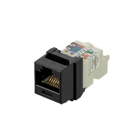 conector jack estilo tp tipo keystone categoria 6 de 8 posiciones y 8 cables color negro