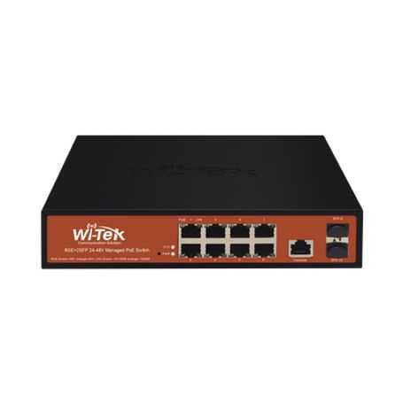  switch administrable de 8 puertos gigabit ethernet con poe 8023 afat y 24v pasivo  2 sfp gigabit 150 w188228