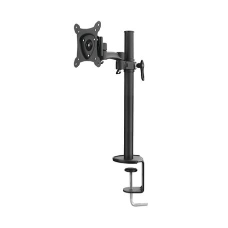 montaje de escritorio articulado para monitores de 13 a 27  soporta hasta 15 kg  vesa 75 x 75  100 x 100  acero  giro 360°