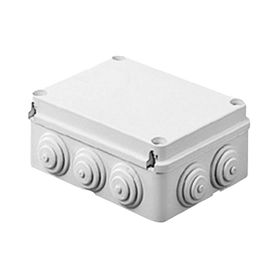 caja de derivación de pvc autoextinguible con 12 entradas tapa atornillada 380x300x120 mm para exterior ip55