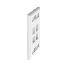 placa de pared vertical salida para 4 puertos keystone con espacios para etiquetas color blanco74145