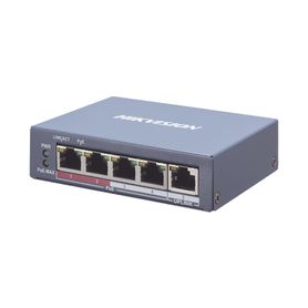 switch monitoreable poe  4 puertos 10100 mbps poe  1 puerto rj45 uplink  poe hasta 250 metros  60 w  conexión remota desde hikp