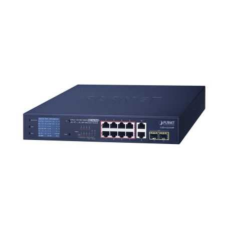 switch no administrable 8 puertos gigabit con modo extend poe a 250 mts 2 puertos uplink 101001000 mbps 2 puertos sfp