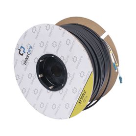 carrete de fibra óptica monomodo con conectores lclc duplex reforzada con kevlar de 150 metros170198