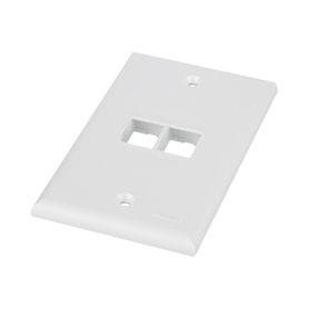 placa de pared vertical salida para 2 puertos keystone color blanco74126