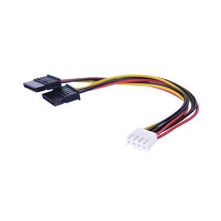 Cable Doble De Corriente Sata / Compatible Con Dvr´s Epcom Y Hikvision / 15 Cm De Longitud