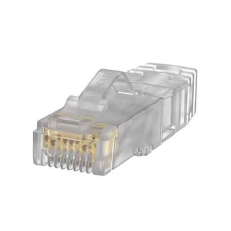 plug rj45 cat6a para cable utp de calibre 2324 awg chapado en oro de 50 micras paquete de 100 piezas185839