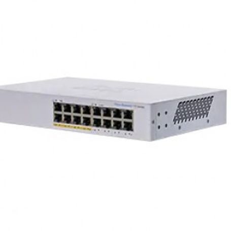 Switch CBS11016PPNA Cisco No Administrable 16 puertos 10/100/1000 (de los cuales 8 soportan PoE con 64W) Smartnet se vende por s