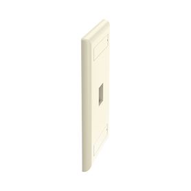 placa de pared vertical salida para 1 puerto keystone con espacios para etiquetas color marfil74110