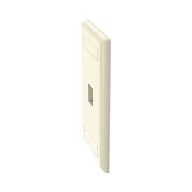 placa de pared vertical salida para 1 puerto keystone con espacios para etiquetas color marfil74110