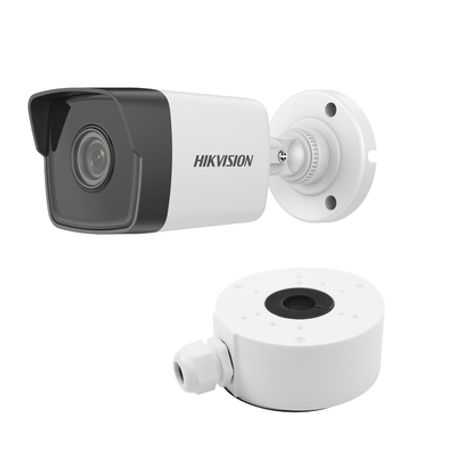 kit de cámara  montaje  bala ip 4 megapixel  lente 28 mm  30 mts ir  wdr 120 db  exterior ip67  hikconnect p2p  h265  poe 