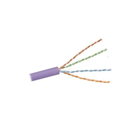 Bobina De Cable U/utp De 4 Pares Zmax Cat6a Soporte De Aplicaciones 10gbaset Ls0h Color Violeta 305m