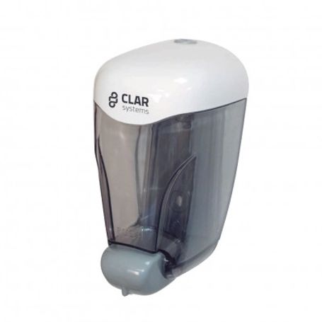 Dispensador de Jabón Trendy Confort ABS antiestático. CLAR SYSTEMS. Color Tapa Blanca / Depósito Gris TL1 