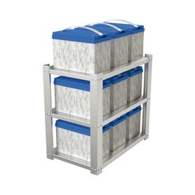 estante galvanizado de 3 niveles para 9 baterias similares a pl110d12 compatible  syg180v2g71451