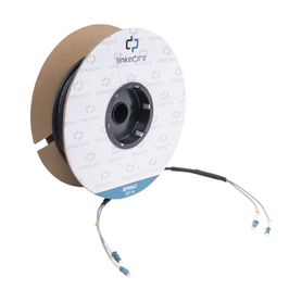 carrete de fibra óptica monomodo con conectores lclc duplex reforzada con kevlar de 50 metros170190