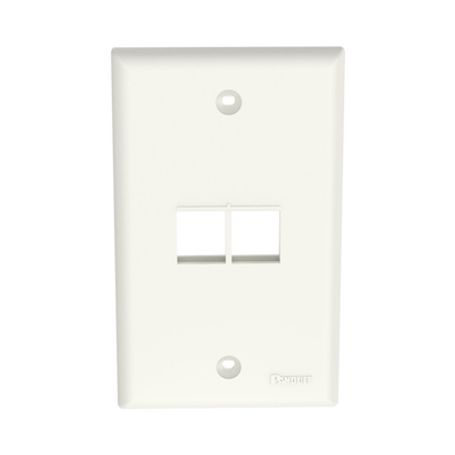 placa de pared vertical salida para 2 puertos keystone color blanco mate74125