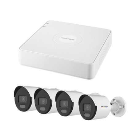 kit ip 1080p  nvr de 4 canales  4 cámaras ip bala colorvu