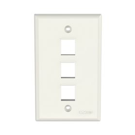 placa de pared vertical salida para 3 puertos keystone color blanco mate74133