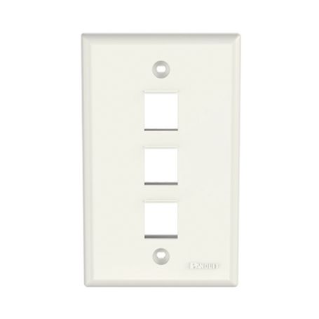 placa de pared vertical salida para 3 puertos keystone color blanco mate74133