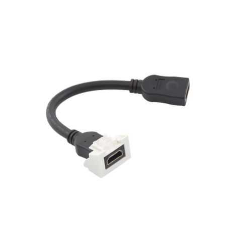 adaptador hdmi con pigtail hembrahembra para video 720 1080p 4k uhd compatible con faceplates max siemon de 2 salidas color bla