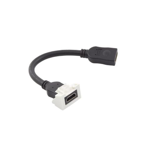 Adaptador Hdmi Con Pigtail Hembrahembra Para Video 720 1080p 4k Uhd Compatible Con Faceplates Max Siemon De 2 Salidas Color Blan