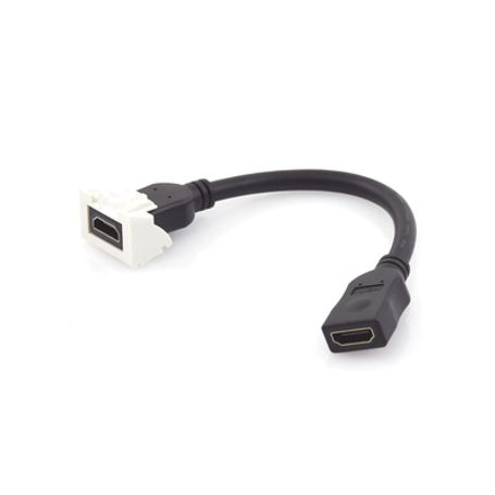 Adaptador Hdmi Con Pigtail Hembrahembra Para Video 720 1080p 4k Uhd Compatible Con Faceplates Max Siemon De 2 Salidas Color Blan