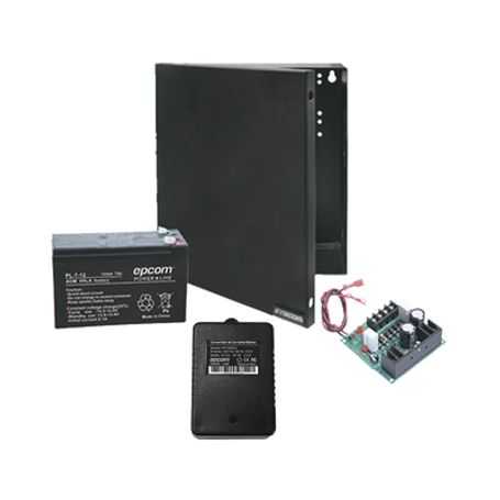 kit con fuente elk products  elk624  con salida de 12 vcc a 1 amper incluye transformador y bateria de 7 amper