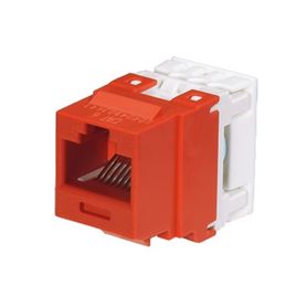 conector jack estilo 110 de impacto tipo keystone categoria 6 de 8 posiciones y 8 cables color rojo
