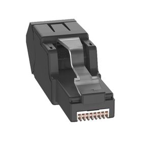 plug rj45 utp instalación angulada 45 grados terminación en campo certificable compatible con cat5e cat6 y cat6a color negro169