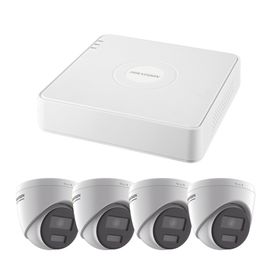 kit ip 1080p  nvr de 4 canales  4 cámaras ip turret colorvu