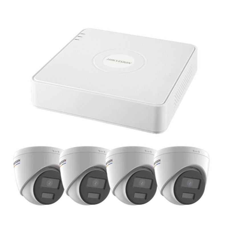 Kit Ip 1080p / Nvr De 4 Canales / 4 Cámaras Ip Turret Colorvu