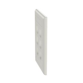 placa de pared vertical salida para 6 puertos keystone con espacios para etiquetas color blanco mate74216