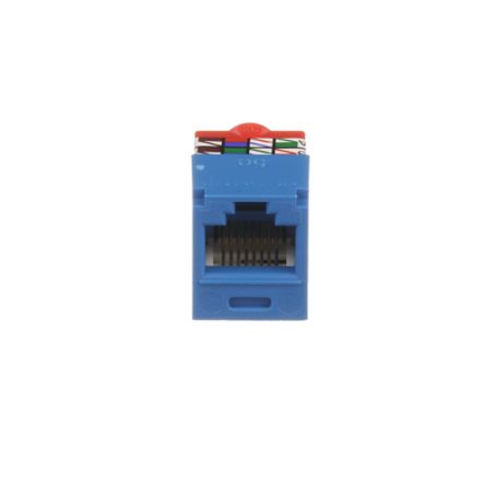 Conector Jack Rj45 Estilo T Minicom Categoria 5e De 8 Posiciones Y 8 Cables Color Azul
