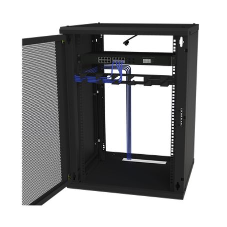 Gabinete De Pared Fijo Puerta Perforada Rack 19 De 16 Ur.