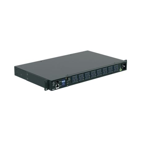 pdu switchable y monitoreable por toma ms para distribución de energia enchufe de entrada nema 515p con 8 salidas 520r horizont