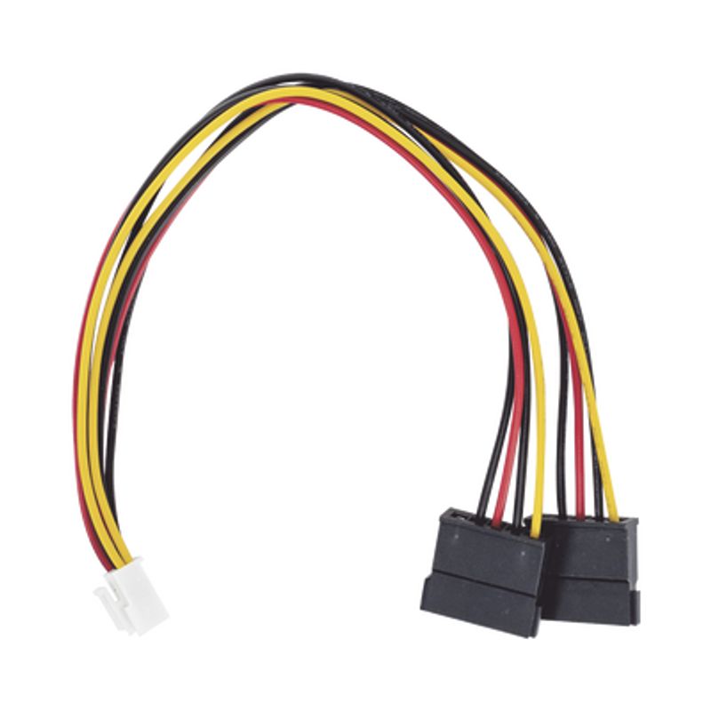 Cable Doble De Corriente Sata / Compatible Con Dvrs Epcom / Hikvision / 25 Cms De Longitud