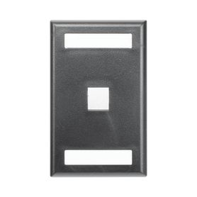 placa de pared vertical salida para 1 puerto keystone con espacios para etiquetas color negro168311