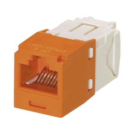 conector jack rj45 estilo tg minicom categoria 6 de 8 posiciones y 8 cables color naranja