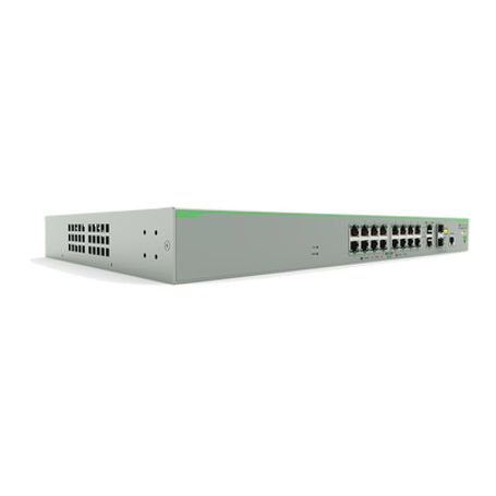 switch poe administrable centrecom fs980m capa 3 de 16 puertos 10100 mbps  2 puertos rj45 gigabitsfp combo 250w